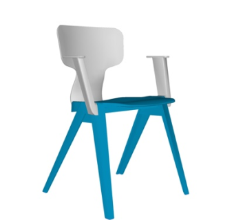 现代实木单椅su模型