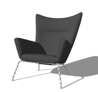 现代布艺休闲椅su模型