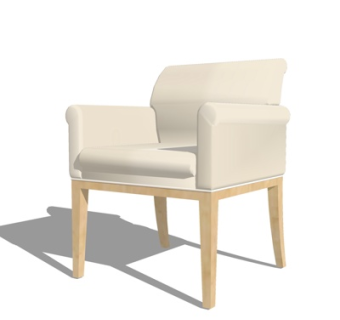 现代布艺单椅su模型