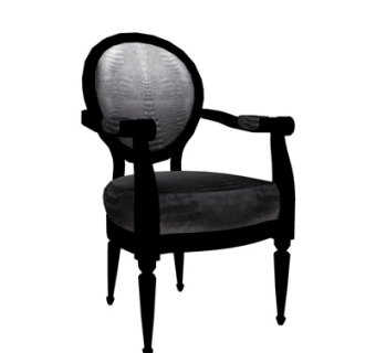 欧式布艺单椅su模型