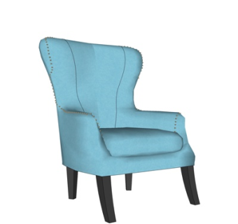 简欧布艺休闲椅su模型