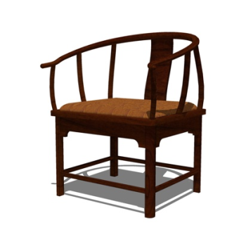 现代实木单椅su模型