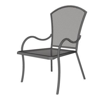 现代铁艺单椅su模型