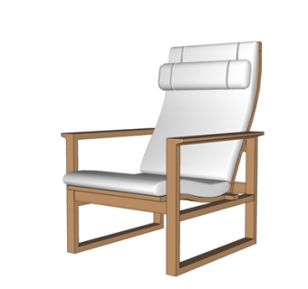 现代布艺休闲椅su模型