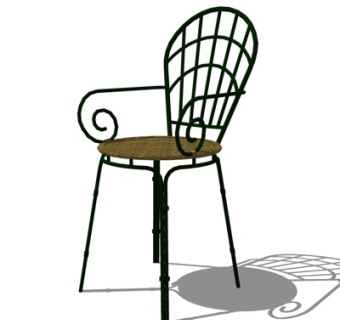 工业风铁艺单椅su模型
