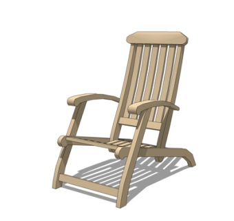 现代实木休闲椅su模型