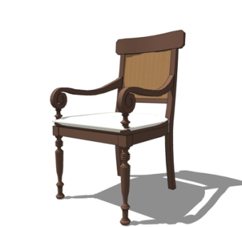 欧式实木单椅su模型
