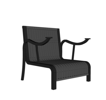 现代实木休闲椅su模型