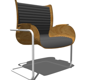 现代铁艺休闲椅su模型