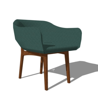 现代布艺单椅su模型