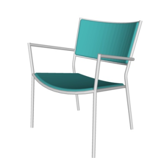 现代铁艺单椅su模型