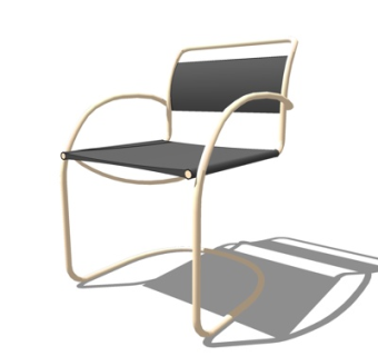 现代实木单椅su模型