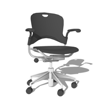 现代布艺办公椅su模型