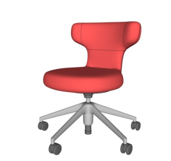 现代布艺办公椅su模型