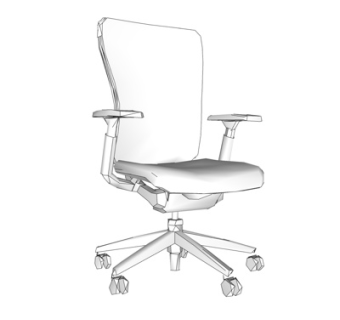 现代布艺办公椅su模型