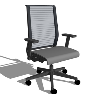 现代布艺办公椅su模型
