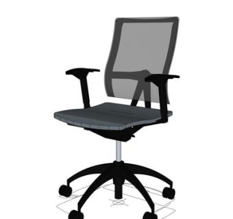 现代布艺办公椅su模型