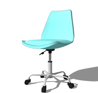 现代布艺办公椅su模型