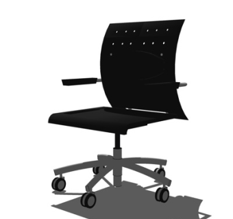现代布艺办公椅su模型