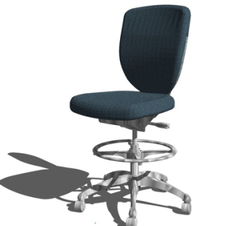 现代布艺办公椅su模型