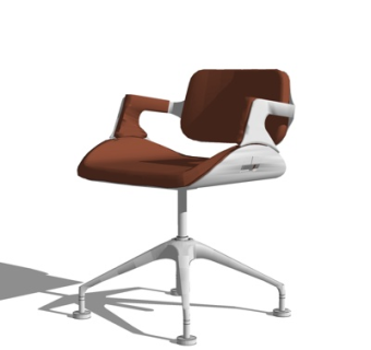 现代布艺办公椅su模型