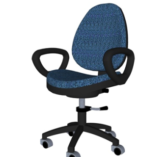 现代布艺办公椅su模型