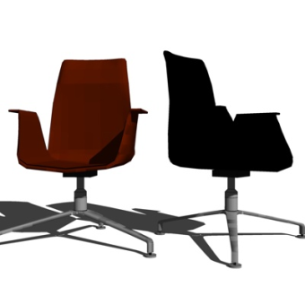 现代布艺办公椅su模型