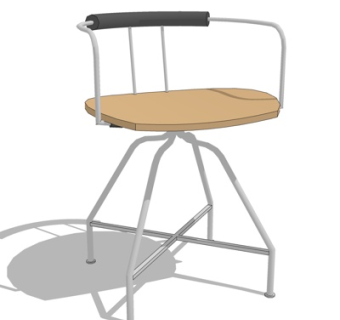 现代铁艺休闲椅su模型