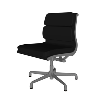 现代布艺办公椅su模型