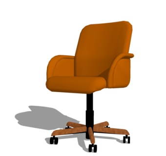 现代布艺办公椅su模型