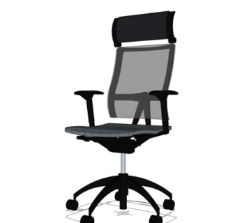 现代高背办公椅su模型