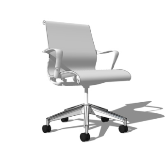 现代布艺办公椅su模型