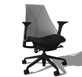 现代布艺办公椅su模型