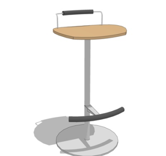 现代实木吧台椅su模型