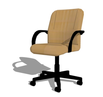 现代布艺办公椅su模型