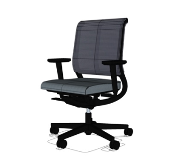 现代布艺办公椅su模型