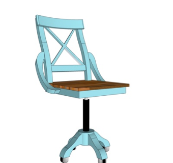 现代实木休闲椅su模型