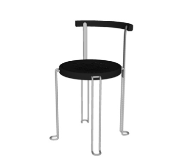 现代铁艺单椅su模型