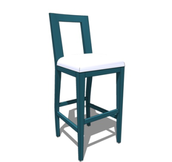 现代实木吧台椅su模型