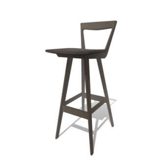 现代实木吧台椅su模型