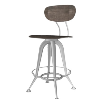 现代铁艺吧台椅su模型