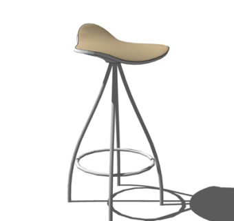 现代铁艺吧台椅su模型