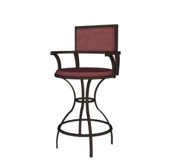 现代铁艺吧台椅su模型