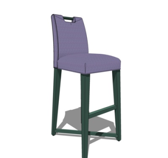 现代实木吧台椅su模型