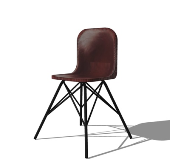 现代铁艺休闲椅su模型