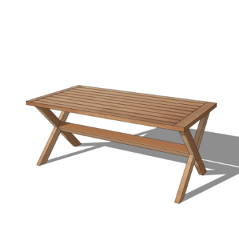 现代实木户外椅su模型