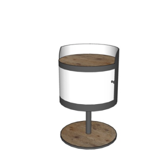 现代实木圆凳su模型