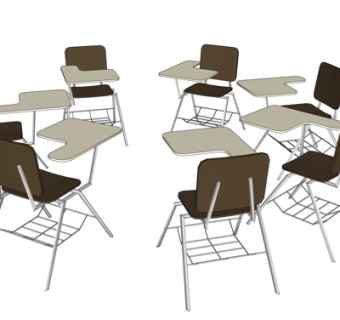 现代铁艺折叠椅su模型