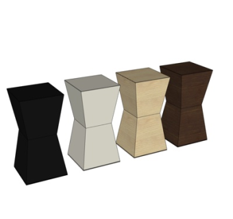 现代实木围栏su模型