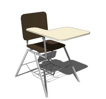 现代实木折叠椅su模型